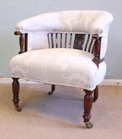 Antique Late Victorian Walnut Tub Chair (3 of 9) Antique Late Victorian Walnut Tub Chair (3 of 9)