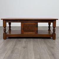 Antique 20th Century Linenfold Coffee Table In Oak (1 of 11)