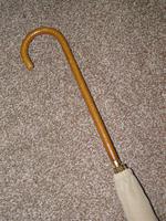 Vintage Ladies Beige Canopy Umbrella with Skilfully Clad Leather Crook Handle (13 of 14) Vintage Ladies Beige Canopy Umbrella with Skilfully Clad Leather Crook Handle (13 of 14)