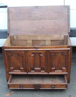 1850's Oak Coffer with Drawer at Base + Original Hinges (2 of 4) 1850's Oak Coffer with Drawer at Base + Original Hinges (2 of 4)