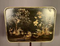 Stunning Regency Period Chinoiserie Ebonized Wine Table or Pole Screen (8 of 9) Stunning Regency Period Chinoiserie Ebonized Wine Table or Pole Screen (8 of 9)