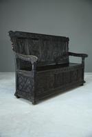 Antique Carved Oak Box Settle (4 of 12) Antique Carved Oak Box Settle (4 of 12)