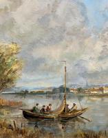 A Beautiful Original Signed Continental Impressionist Riverscape Oil Painting (9 of 12) A Beautiful Original Signed Continental Impressionist Riverscape Oil Painting (9 of 12)
