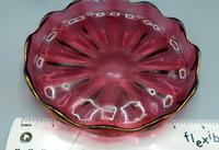 Late Victorian Cranberry Glass Card Tray / Trinket Dish - Val St Lambert (6 of 6) Late Victorian Cranberry Glass Card Tray / Trinket Dish - Val St Lambert (6 of 6)