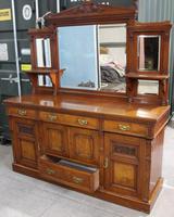1910's Good Large Carved Oak Sideboard with Mirror Back (3 of 7) 1910's Good Large Carved Oak Sideboard with Mirror Back (3 of 7)