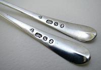 Pair of Antique George III Solid Sterling Silver Georgian Tea Spoons, Old English, Peter & Ann Bateman 1793 (4 of 7) Pair of Antique George III Solid Sterling Silver Georgian Tea Spoons, Old English, Peter & Ann Bateman 1793 (4 of 7)