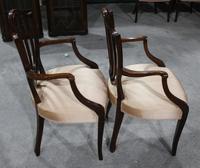 1960s Pair of Mahogany Shieldback Carver Chairs Pale Pink (3 of 3) 1960s Pair of Mahogany Shieldback Carver Chairs Pale Pink (3 of 3)