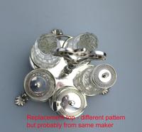 A Fine Silver Plate Warwick Type Cut Glass 5 Bottle Cruet C.1863/64 (7 of 9) A Fine Silver Plate Warwick Type Cut Glass 5 Bottle Cruet C.1863/64 (7 of 9)