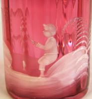 Antique 1900 Mary Gregory Cranberry Glass Mug (2 of 6) Antique 1900 Mary Gregory Cranberry Glass Mug (2 of 6)