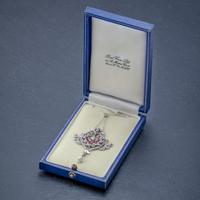 Antique Diamond Ruby Pearl Pendant Necklace Platinum 18ct Gold c.1915 Boxed (3 of 9) Antique Diamond Ruby Pearl Pendant Necklace Platinum 18ct Gold c.1915 Boxed (3 of 9)