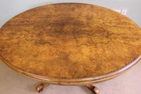 Antique Victorian Burr Walnut Oval Loo Dining Table. (7 of 11) Antique Victorian Burr Walnut Oval Loo Dining Table. (7 of 11)