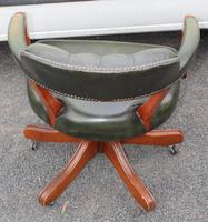1960s Mahogany Green Leather Swivel Office Chair (3 of 3) 1960s Mahogany Green Leather Swivel Office Chair (3 of 3)