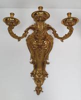 Pair of 20th Century Large Brass Wall Candelabra (2 of 4) Pair of 20th Century Large Brass Wall Candelabra (2 of 4)