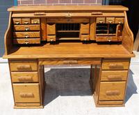 1960s Golden Oak Stype Rolltop Desk - Well Fitted (3 of 5) 1960s Golden Oak Stype Rolltop Desk - Well Fitted (3 of 5)