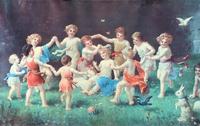 After: 'Hans Zatzka' Lovely Large Children Playing Gilt Framed Print (4 of 12) After: 'Hans Zatzka' Lovely Large Children Playing Gilt Framed Print (4 of 12)