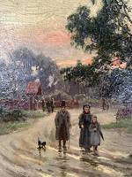 Antique Victorian Landscape Oil Painting In Gilt Gesso Frame Entitled Sunday Evening by R Halfnight (6 of 10) Antique Victorian Landscape Oil Painting In Gilt Gesso Frame Entitled Sunday Evening by R Halfnight (6 of 10)
