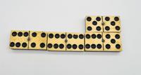 Antique 19th Century Bone & Ebony Double-Six Dominoes W/brass Pins - Complete Set of 28 (6 of 8) Antique 19th Century Bone & Ebony Double-Six Dominoes W/brass Pins - Complete Set of 28 (6 of 8)