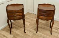 Pair of French 3 Drawer Cherry Wood Bedside Cabinets (2 of 5) Pair of French 3 Drawer Cherry Wood Bedside Cabinets (2 of 5)