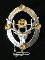Silver and Citrine Stags Head Brooch (2 of 5) Silver and Citrine Stags Head Brooch (2 of 5)