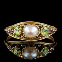 Antique Suffragette Ring Pearl Amethyst Peridot 18ct Gold Locket Back c.1910 (7 of 7) Antique Suffragette Ring Pearl Amethyst Peridot 18ct Gold Locket Back c.1910 (7 of 7)