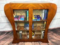Art Deco Walnut Curved Bookcase Display Storage Cabinet (16 of 29) Art Deco Walnut Curved Bookcase Display Storage Cabinet (16 of 29)