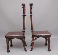 Near Pair of 19th Century Carved Oak Gothic Hall Chairs (5 of 12) Near Pair of 19th Century Carved Oak Gothic Hall Chairs (5 of 12)