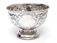 Edwardian Silver Rose Bowl Embossed with Flowers and Scrolls (3 of 5) Edwardian Silver Rose Bowl Embossed with Flowers and Scrolls (3 of 5)