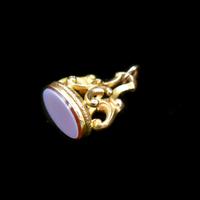 Antique Sardonyx Gold Cased Fob Seal Pendant Charm (2 of 9) Antique Sardonyx Gold Cased Fob Seal Pendant Charm (2 of 9)