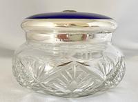 Stunning Blue Guilloche Enamel on Silver Glass Jar c.1930 (2 of 7) Stunning Blue Guilloche Enamel on Silver Glass Jar c.1930 (2 of 7)