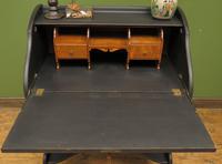 Antique Art Nouveau Black Writing Bureau Desk with Carvings, Lockable, Gothic (23 of 23) Antique Art Nouveau Black Writing Bureau Desk with Carvings, Lockable, Gothic (23 of 23)