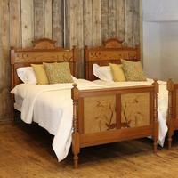 Art Nouveau Matching Pair of Twin Single French Beds (2 of 10) Art Nouveau Matching Pair of Twin Single French Beds (2 of 10)