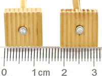 Diamond & 18ct Yellow Gold Cufflinks - Art Deco Style - Vintage German c.1960 (7 of 9) Diamond & 18ct Yellow Gold Cufflinks - Art Deco Style - Vintage German c.1960 (7 of 9)