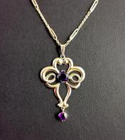 Antique Edwardian Lavalier Pendant, 9ct Gold and Amethyst (4 of 10) Antique Edwardian Lavalier Pendant, 9ct Gold and Amethyst (4 of 10)