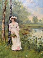 'R.M Stewart' Original Lovely 19thc Elegant Lady Oil Portrait Painting '1886' (5 of 11) 'R.M Stewart' Original Lovely 19thc Elegant Lady Oil Portrait Painting '1886' (5 of 11)
