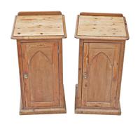Antique Pair of 19th Century Victorian Gothic Bedside Tables – Quality Nightstands (1 of 7)