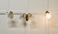 Brass Wall Light Set with Flower Shades, 1 Double and 2 Single Lights (4 of 14) Brass Wall Light Set with Flower Shades, 1 Double and 2 Single Lights (4 of 14)