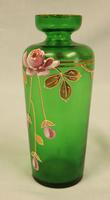 Antique Green Glass Decorated Vase. (2 of 6) Antique Green Glass Decorated Vase. (2 of 6)