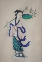 Set of Three Antique Chinese Pith Paper Paintings (8 of 10) Set of Three Antique Chinese Pith Paper Paintings (8 of 10)