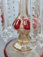 Magnificent Pair of Mid 19th Century Candle Lustres 'Possibly Baccarat' Gilded & Ruby Decoration (15 of 18) Magnificent Pair of Mid 19th Century Candle Lustres 'Possibly Baccarat' Gilded & Ruby Decoration (15 of 18)