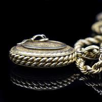 Antique Oval Buckle Fancy Locket and Rope Chain Sterling Silver Gold Gilt Necklace (5 of 11) Antique Oval Buckle Fancy Locket and Rope Chain Sterling Silver Gold Gilt Necklace (5 of 11)