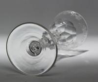Georgian engraved facet cut stem wine glass (2 of 3) Georgian engraved facet cut stem wine glass (2 of 3)