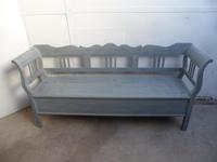 Grey & Blue 3 Seater Antique Pine Kitchen / Hall Box Settle / Bench (8 of 10) Grey & Blue 3 Seater Antique Pine Kitchen / Hall Box Settle / Bench (8 of 10)