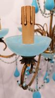 Murano, Rare Italian Chandelier in Aqua Beaded Opaline (4 of 8) Murano, Rare Italian Chandelier in Aqua Beaded Opaline (4 of 8)
