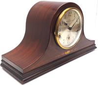 Mahogany Hat Shaped English Westminster 8-day Mantel Clock with Silver Dial (6 of 12) Mahogany Hat Shaped English Westminster 8-day Mantel Clock with Silver Dial (6 of 12)
