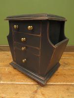 Small Black Painted Chest with Cupboard and Magazine Racks, Sofa Table (9 of 15) Small Black Painted Chest with Cupboard and Magazine Racks, Sofa Table (9 of 15)