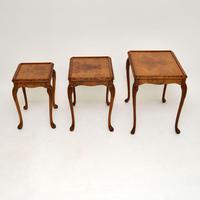 Queen Anne Style Burr Walnut Nest of Tables c.1930 (5 of 9) Queen Anne Style Burr Walnut Nest of Tables c.1930 (5 of 9)