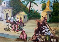 The Snake Charmer - Moroccan School - Vintage - 1960s - Original Oil Painting (3 of 11) The Snake Charmer - Moroccan School - Vintage - 1960s - Original Oil Painting (3 of 11)