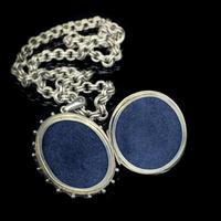 Antique Aesthetic Large Sterling Silver Locket with Belcher Chain Collar (7 of 11) Antique Aesthetic Large Sterling Silver Locket with Belcher Chain Collar (7 of 11)