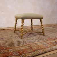19th Century French Square Giltwood & Upholstered Stool Ottoman - Table (3 of 10) 19th Century French Square Giltwood & Upholstered Stool Ottoman - Table (3 of 10)