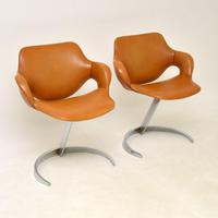 Pair of French Leather & Chrome Scimitar Chairs by Boris Tabacoff (7 of 10) Pair of French Leather & Chrome Scimitar Chairs by Boris Tabacoff (7 of 10)